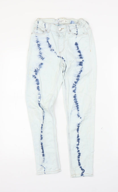 Cubus Girls Blue Tie Dye Denim Skinny Jeans Size 9-10 Years