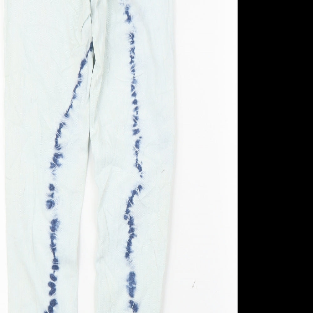 Cubus Girls Blue Tie Dye Denim Skinny Jeans Size 9-10 Years