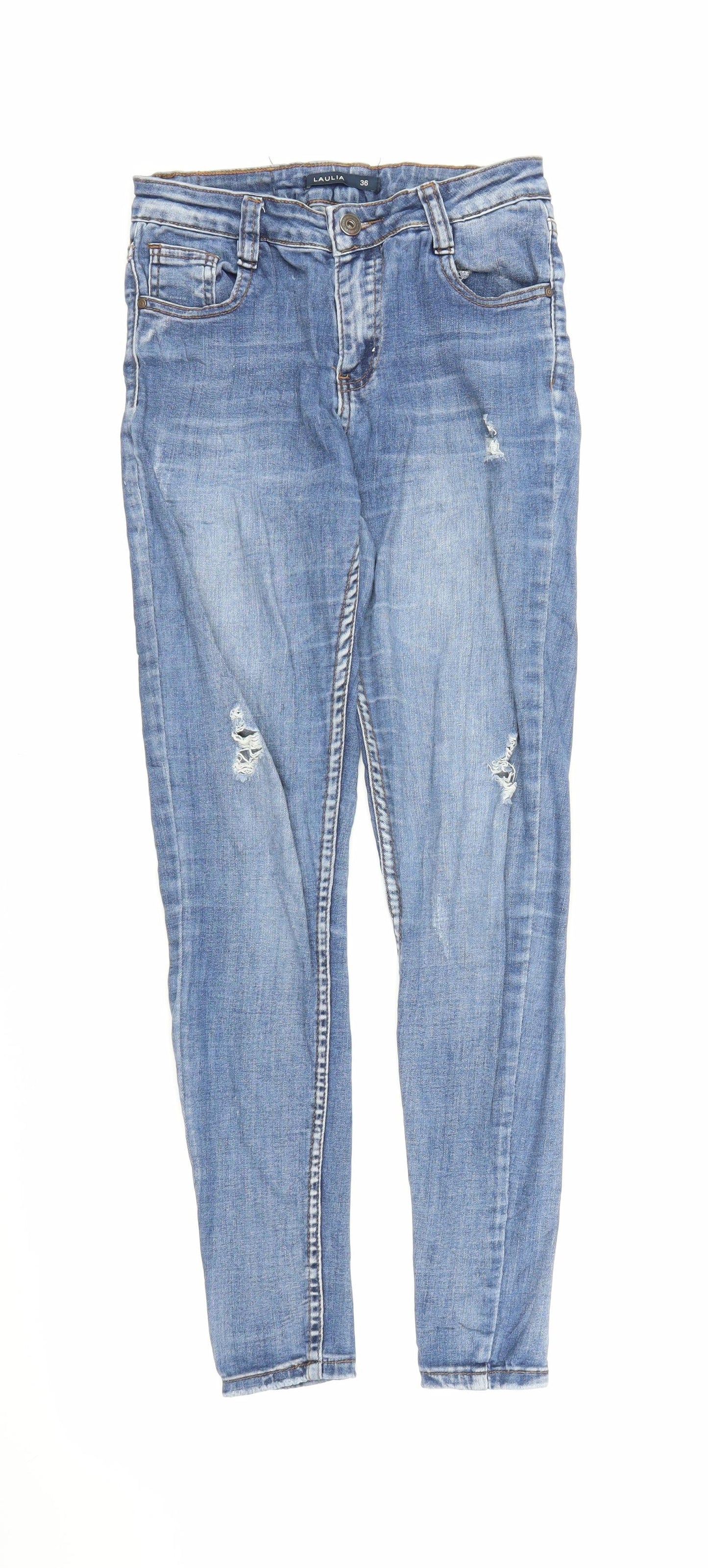 Womens UK Size 8 Laulia Regular Fit Skinny Blue Jeans