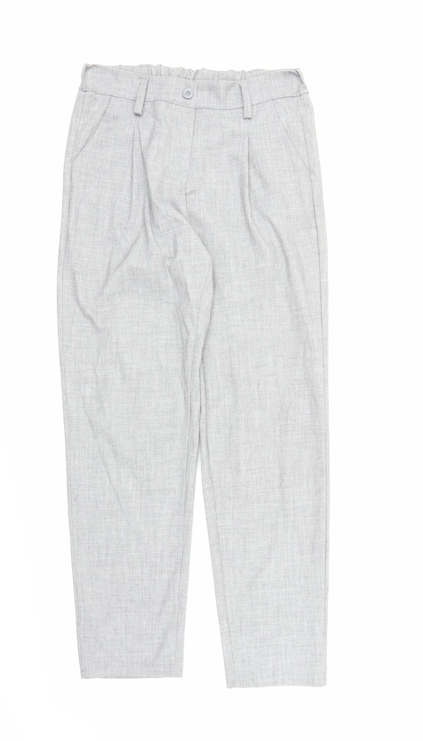 Womens UK Size M Preworn Regular Fit Carrot Grey Trousers