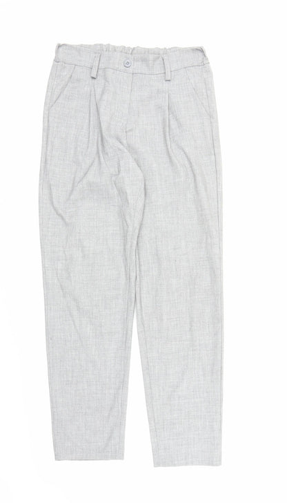 Womens UK Size M Preworn Regular Fit Carrot Grey Trousers