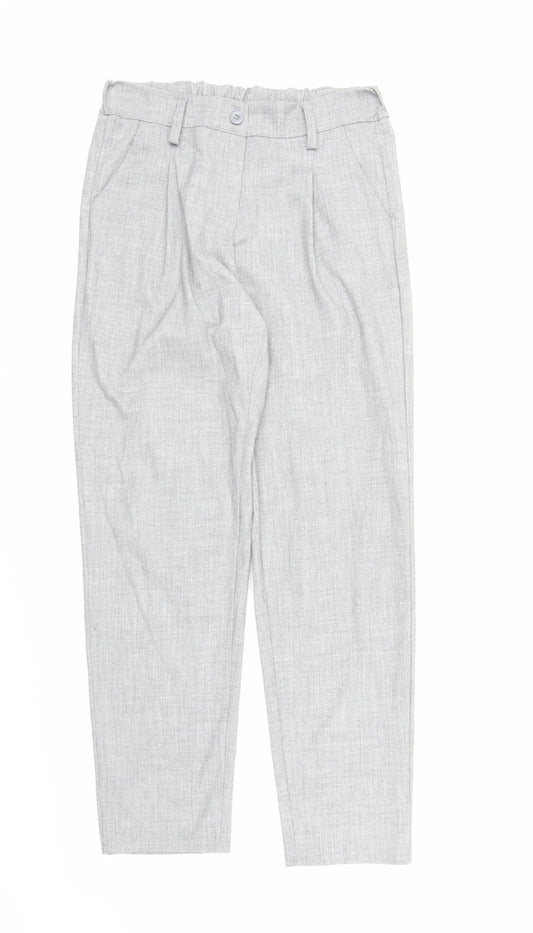 Womens UK Size M Preworn Regular Fit Carrot Grey Trousers