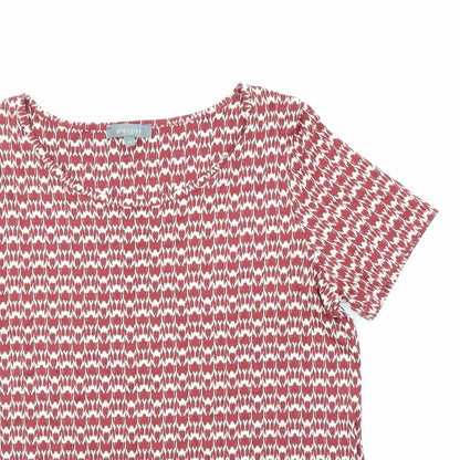 Womens UK Size 14 Principles Red Basic T-Shirt