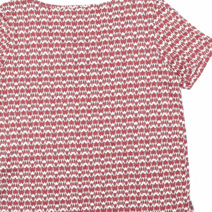 Womens UK Size 14 Principles Red Basic T-Shirt