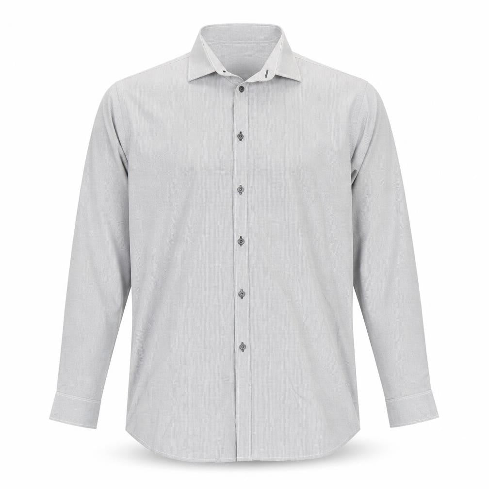 Mens UK Size 16 NEXT Grey  Button-Up Long Sleeve Casual Shirt