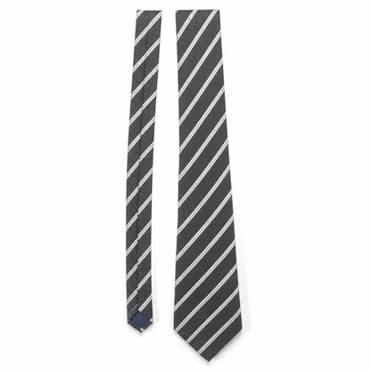Mens Preworn Black Striped  Pointed Tie