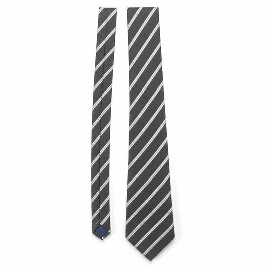 Mens Preworn Black Striped  Pointed Tie