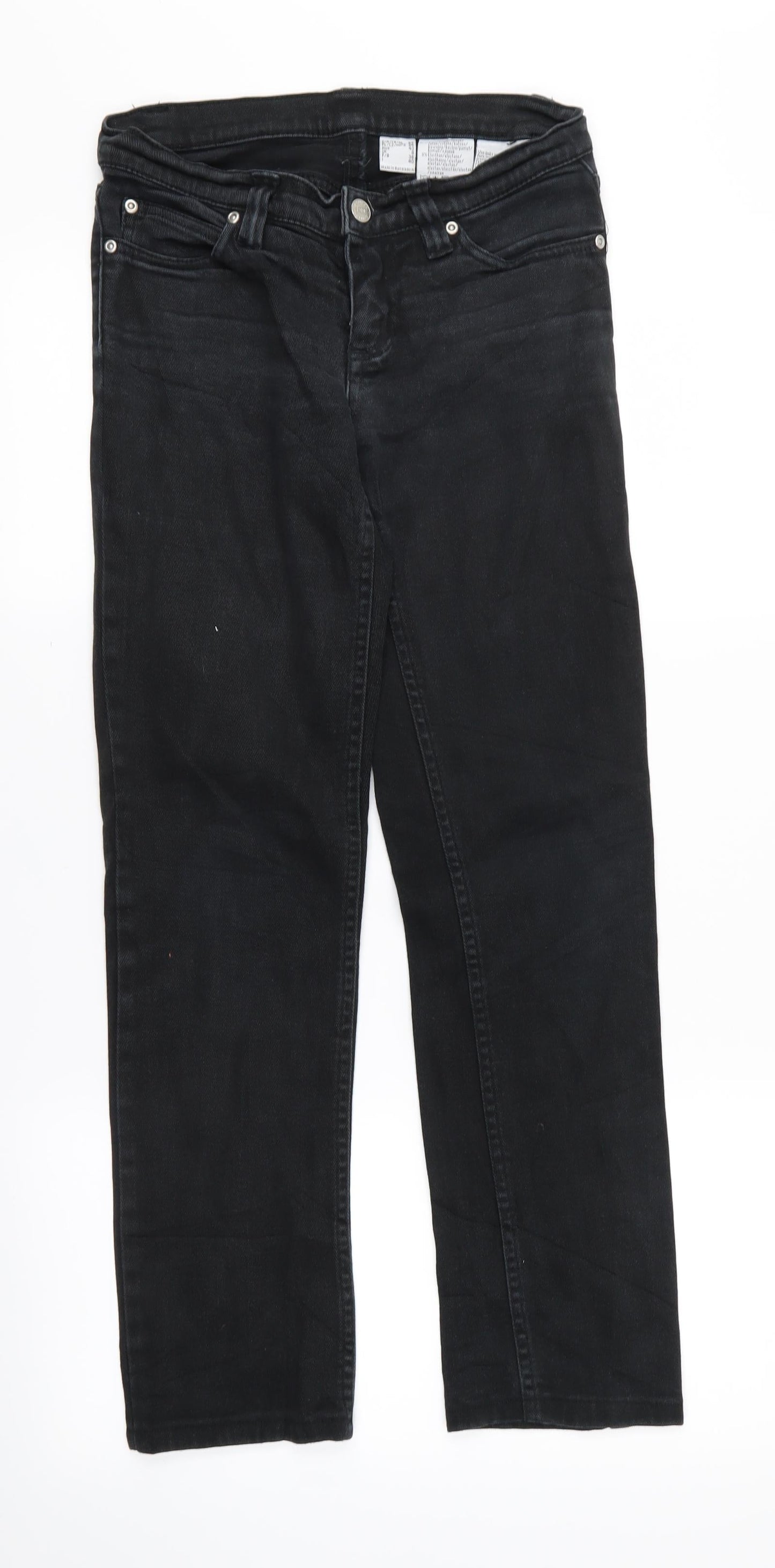 Womens UK Size 8 Preworn Regular Fit Skinny Black Jeans