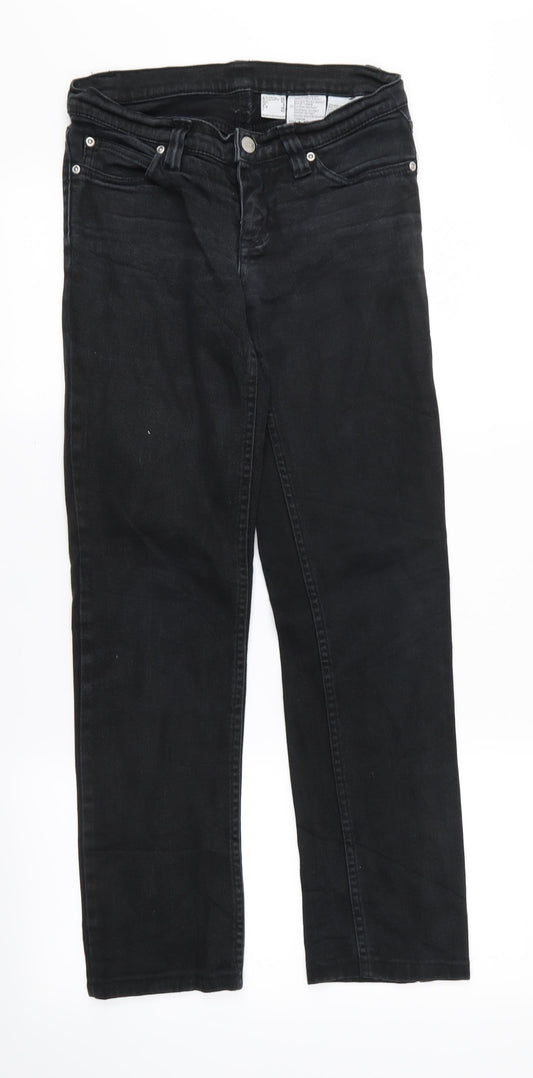Womens UK Size 8 Preworn Regular Fit Skinny Black Jeans
