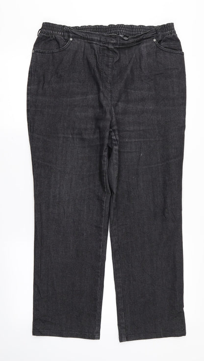 Walbusch Womens Black   Trousers  Size 30 in L25 in - Stretch waistband