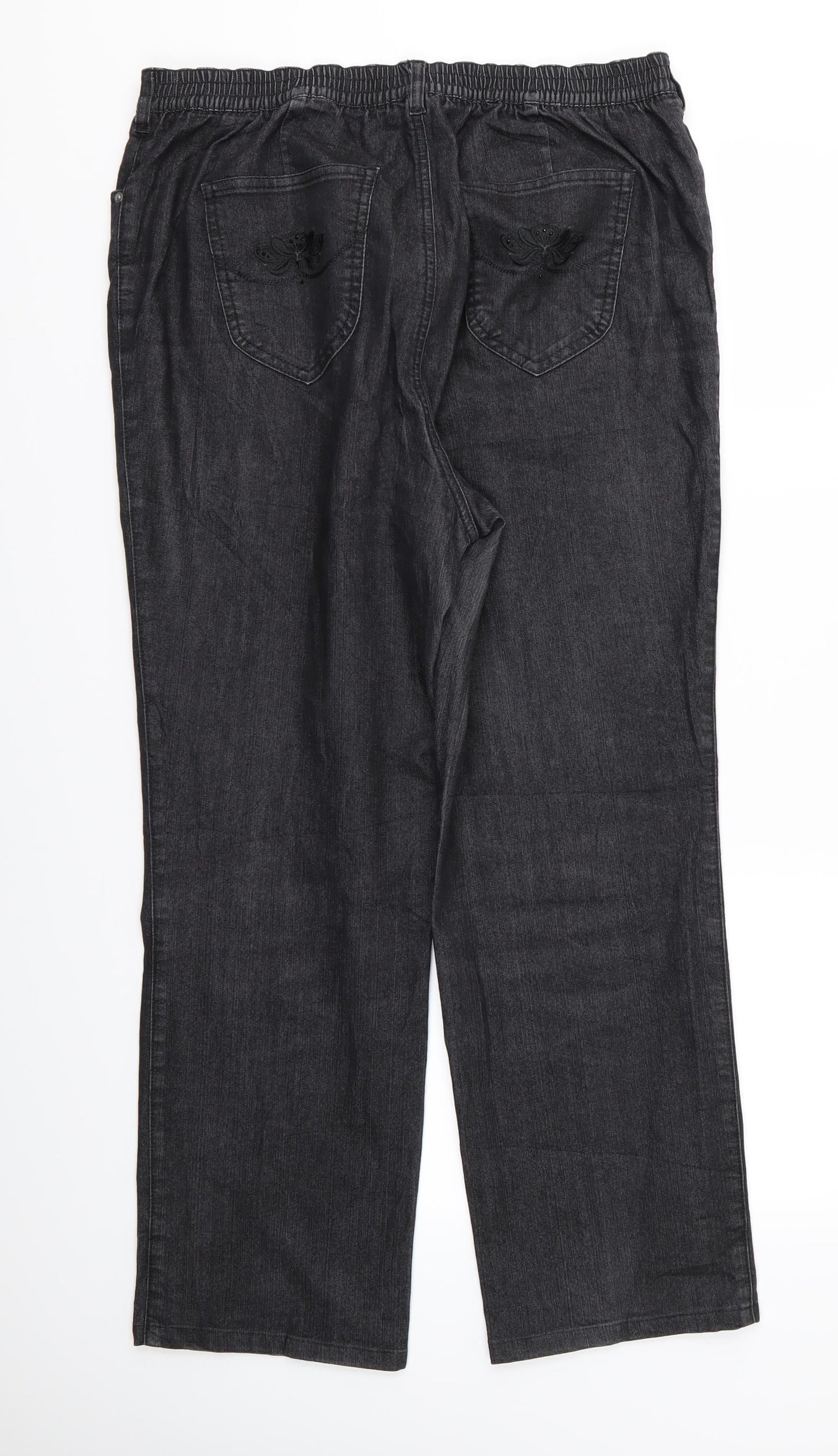 Walbusch Womens Black   Trousers  Size 30 in L25 in - Stretch waistband