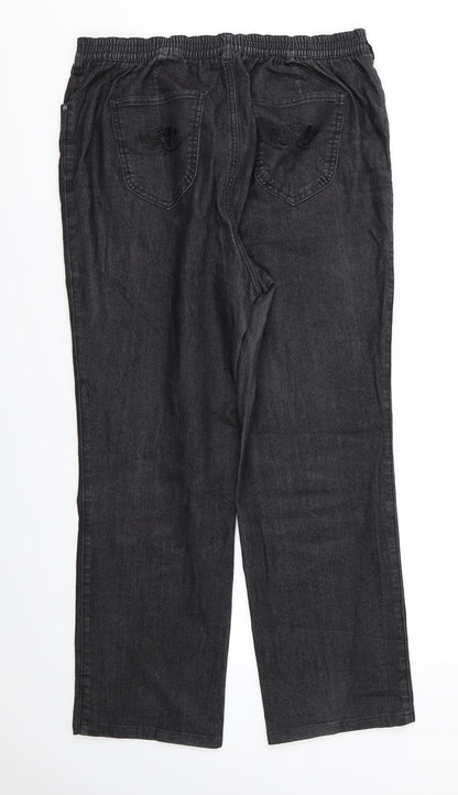 Walbusch Womens Black   Trousers  Size 30 in L25 in - Stretch waistband
