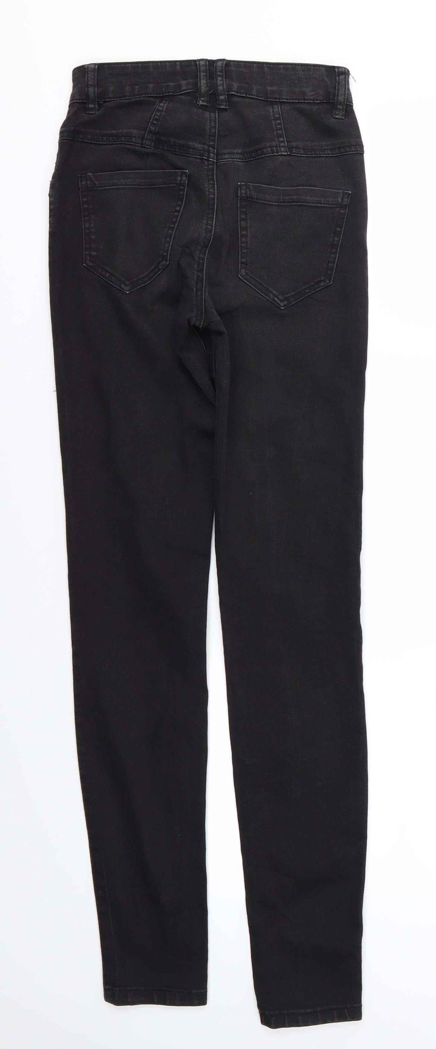Womens UK Size 2XS FB Sister Regular Fit Skinny Black Jeans