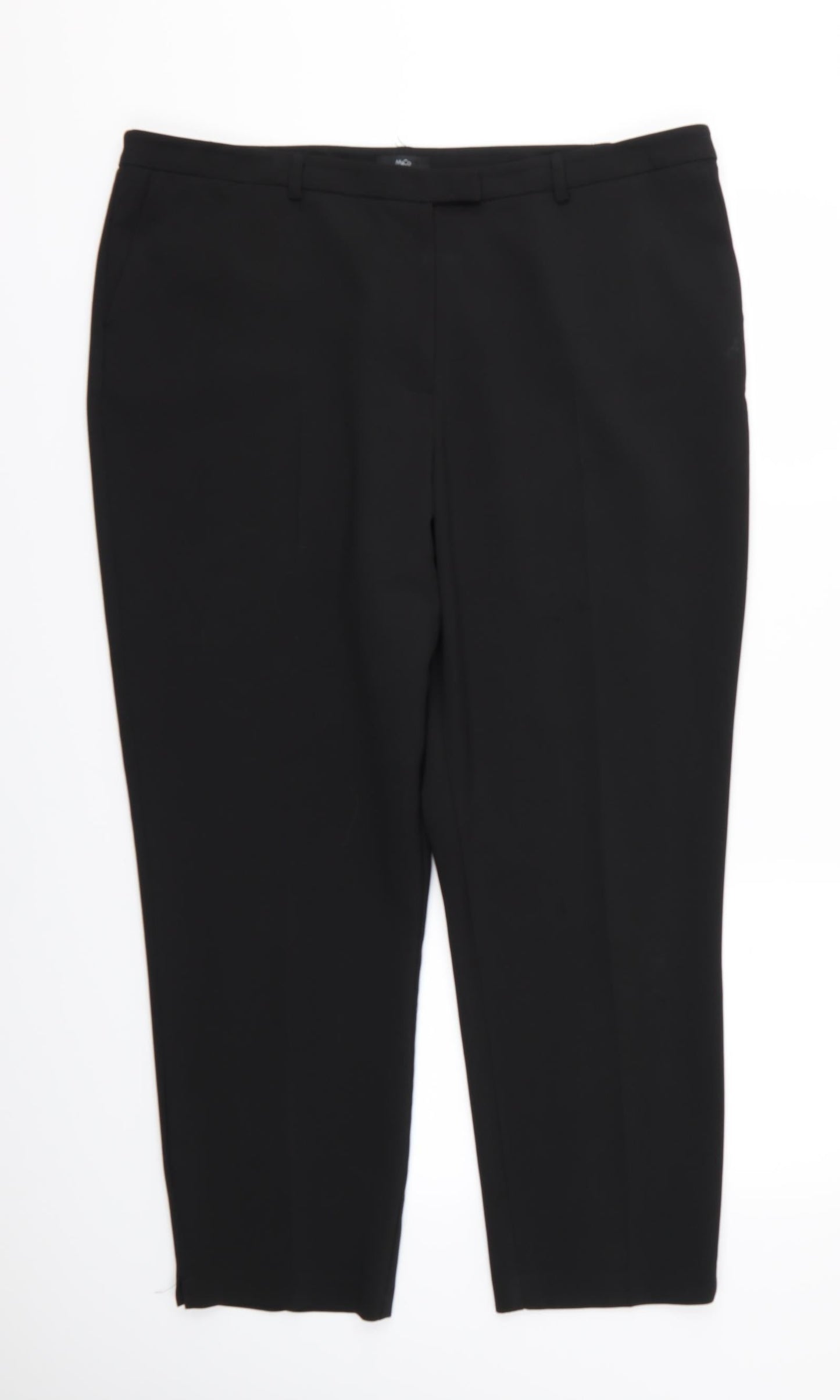 Womens UK Size 18 M&Co Regular Fit  Black Trousers