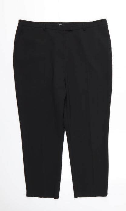 Womens UK Size 18 M&Co Regular Fit  Black Trousers