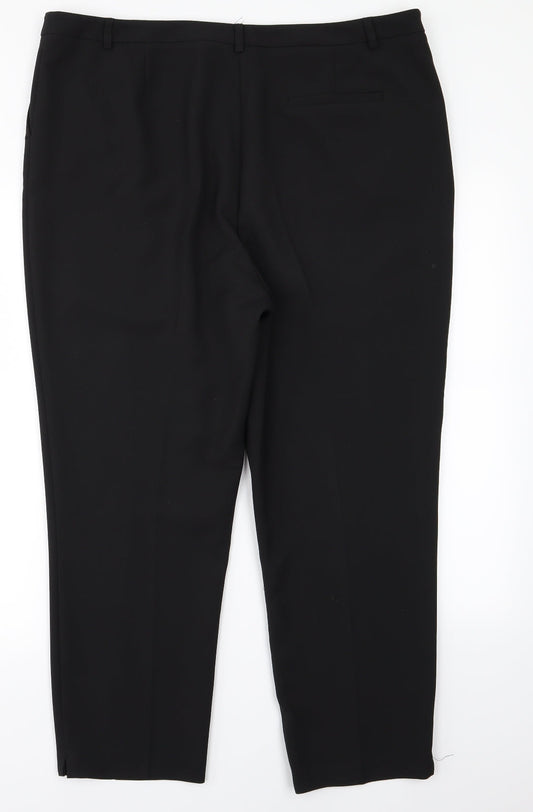 M&Co Womens Black   Trousers  Size 18 L24 in