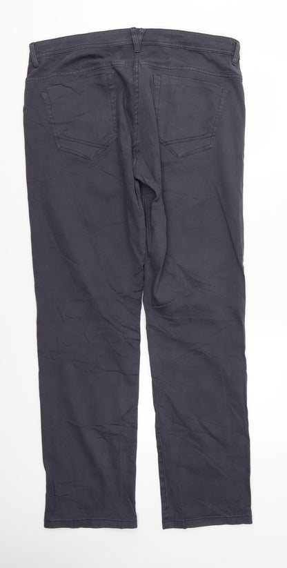 Womens UK Size 12 Blue Motion Regular Fit Straight Grey Jeans