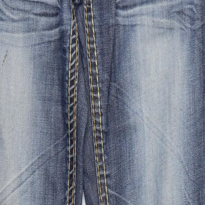 Womens UK Size M Gold SK Regular Fit Skinny Blue Jeans