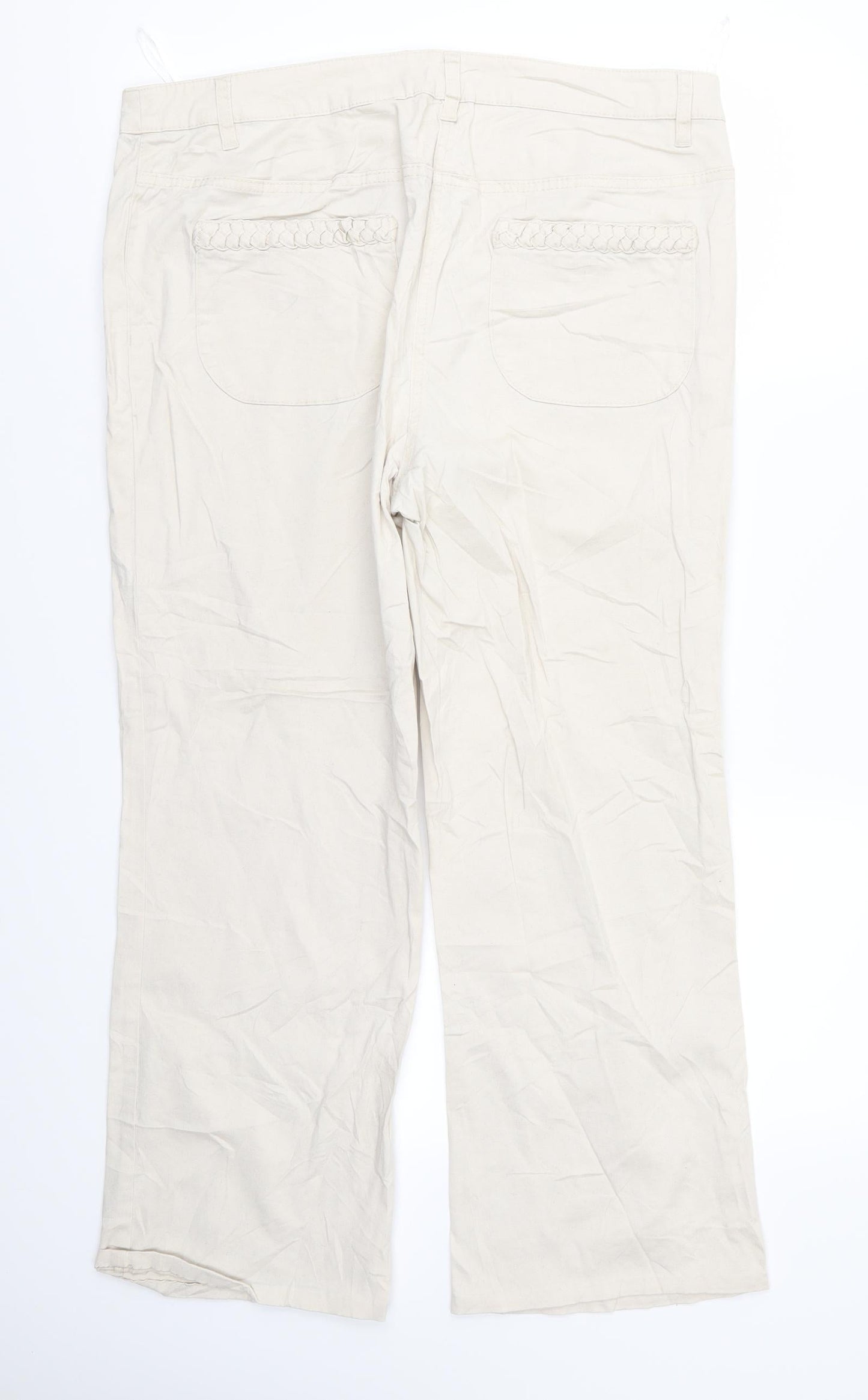 Womens UK Size 18 Preworn Regular Fit  Beige Trousers