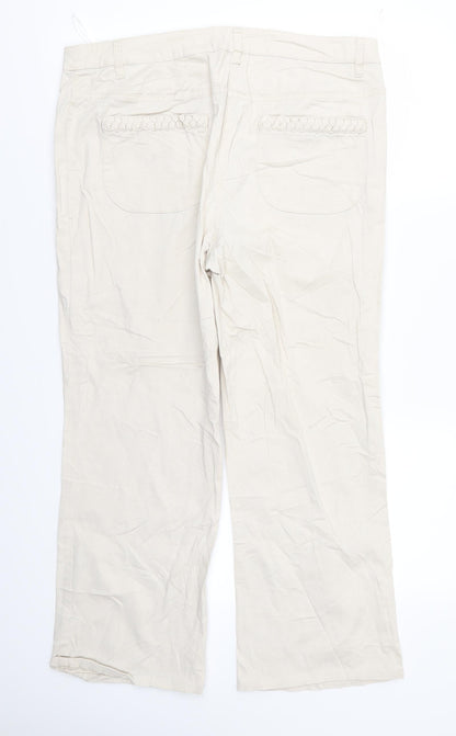 Womens UK Size 18 Preworn Regular Fit  Beige Trousers