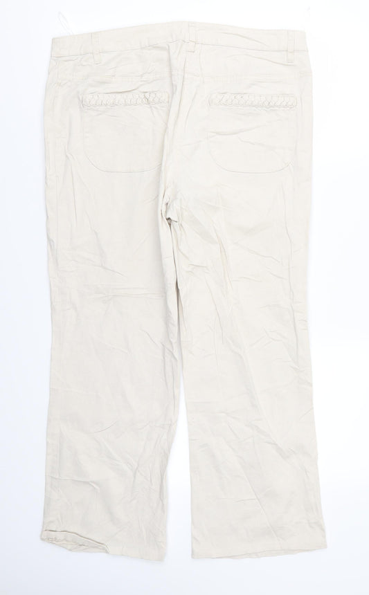 Womens UK Size 18 Preworn Regular Fit  Beige Trousers