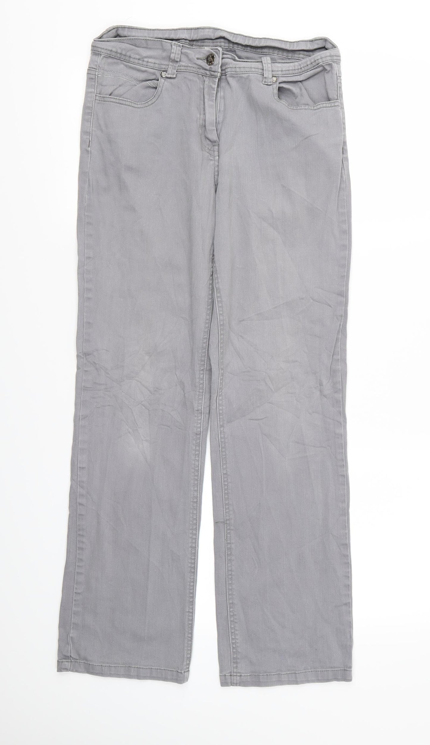 Womens UK Size 12 Preworn Regular Fit Skinny Grey Jeans