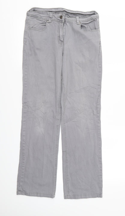 Womens UK Size 12 Preworn Regular Fit Skinny Grey Jeans