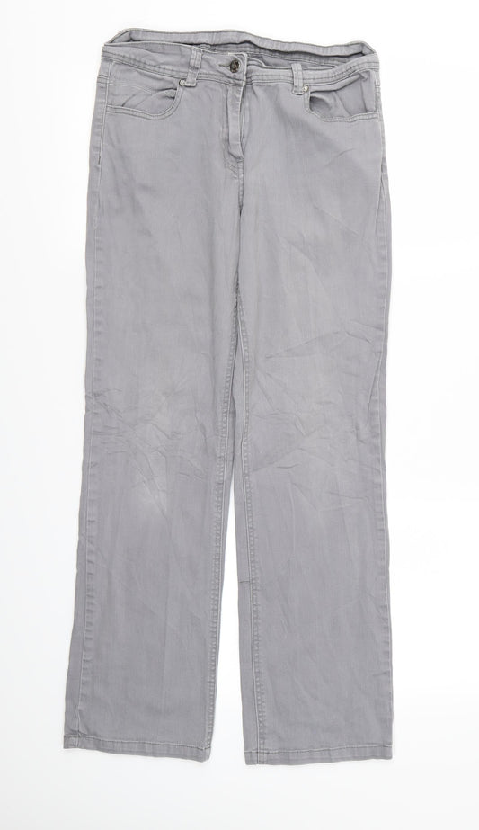 Womens UK Size 12 Preworn Regular Fit Skinny Grey Jeans