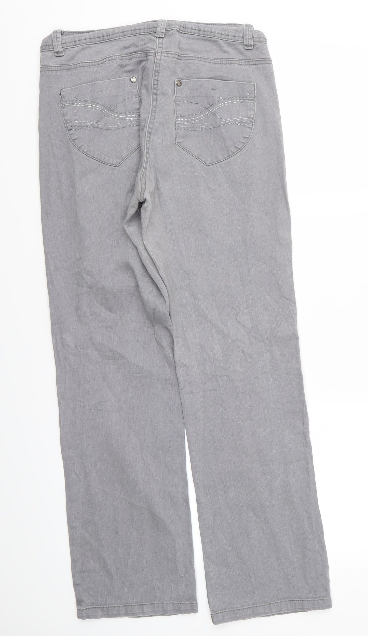 Womens UK Size 12 Preworn Regular Fit Skinny Grey Jeans