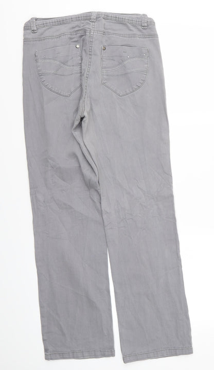 Womens UK Size 12 Preworn Regular Fit Skinny Grey Jeans