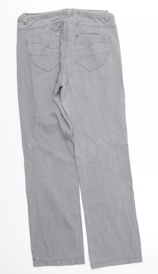 Womens UK Size 12 Preworn Regular Fit Skinny Grey Jeans