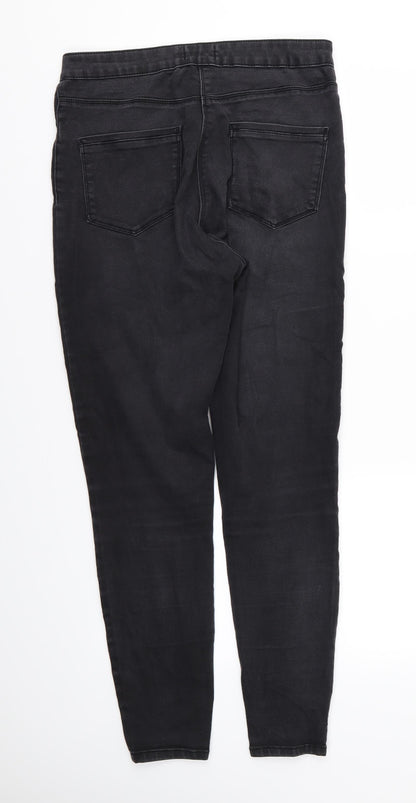 Womens UK Size 12 Papaya Regular Fit Skinny Black Jeans