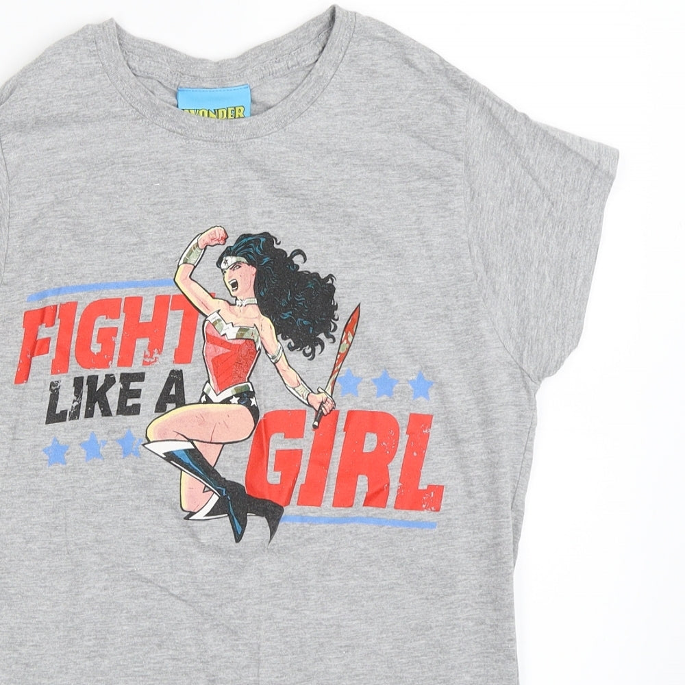 Gildan Womens Grey   Basic T-Shirt Size M  - Wonder Woman