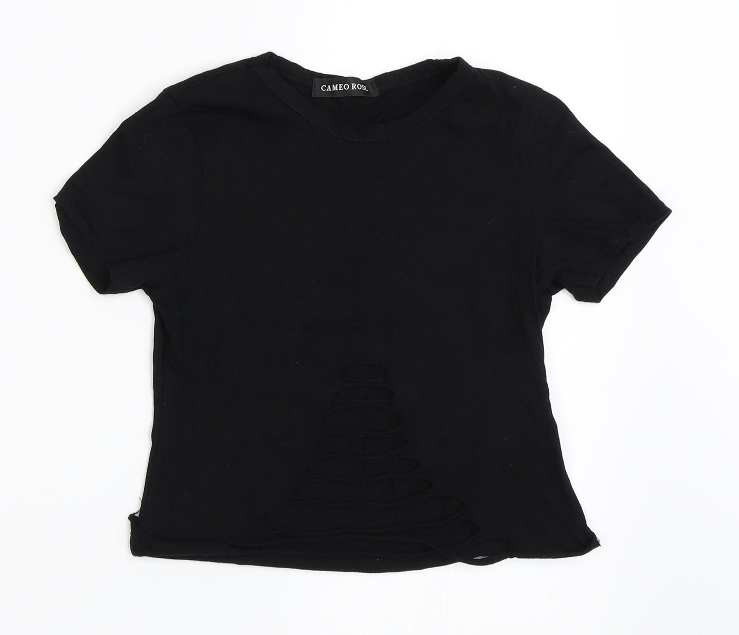 Cameo Rose Womens Black   Cropped T-Shirt Size 8