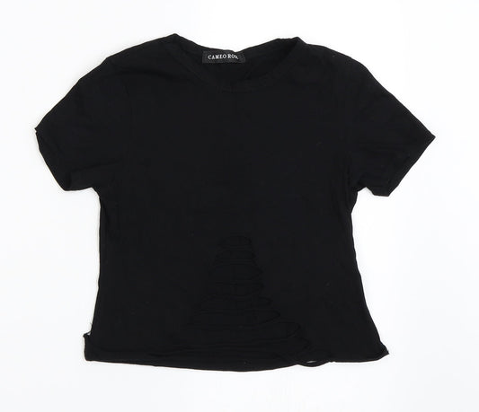 Cameo Rose Womens Black   Cropped T-Shirt Size 8
