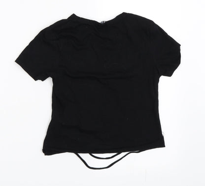 Cameo Rose Womens Black   Cropped T-Shirt Size 8