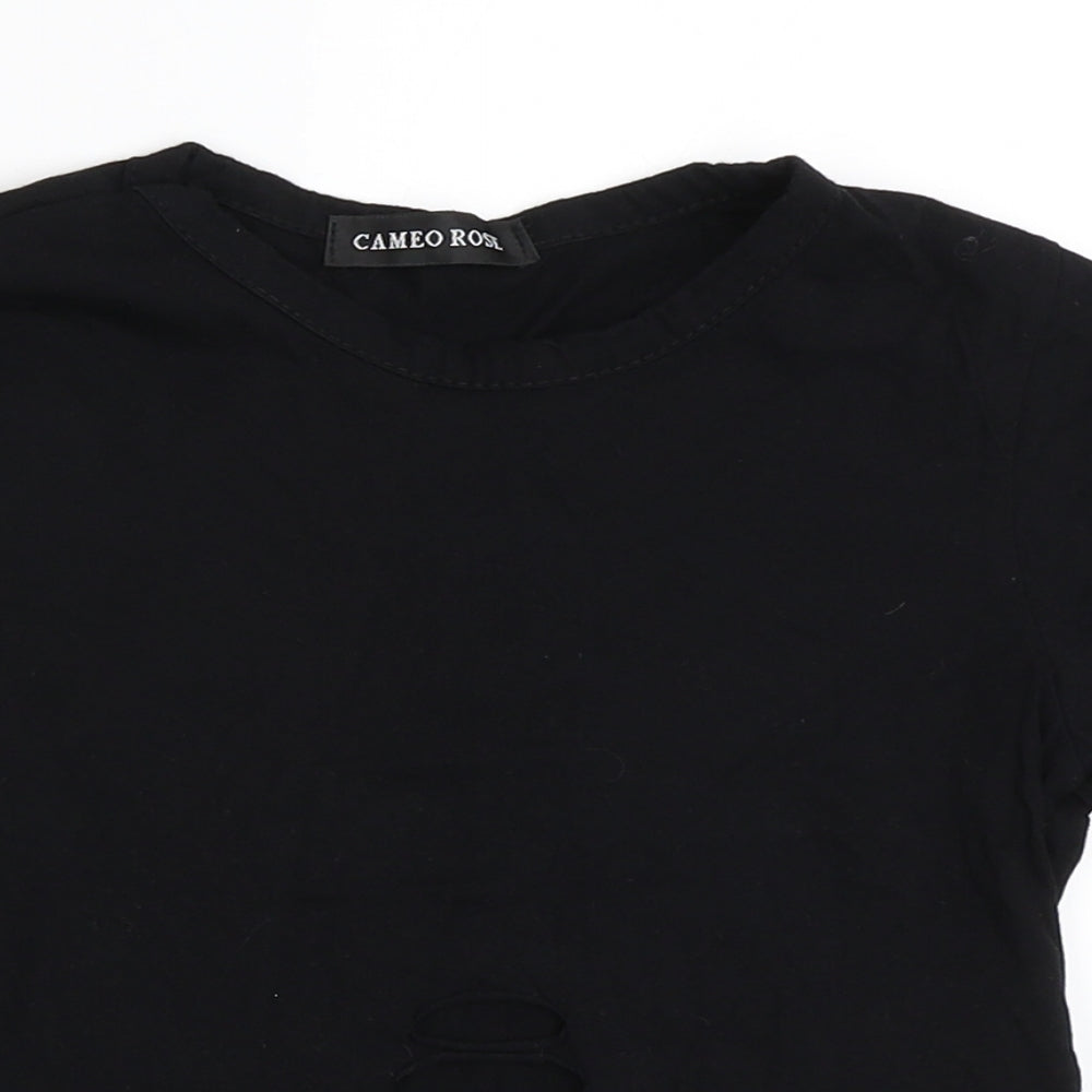 Cameo Rose Womens Black   Cropped T-Shirt Size 8