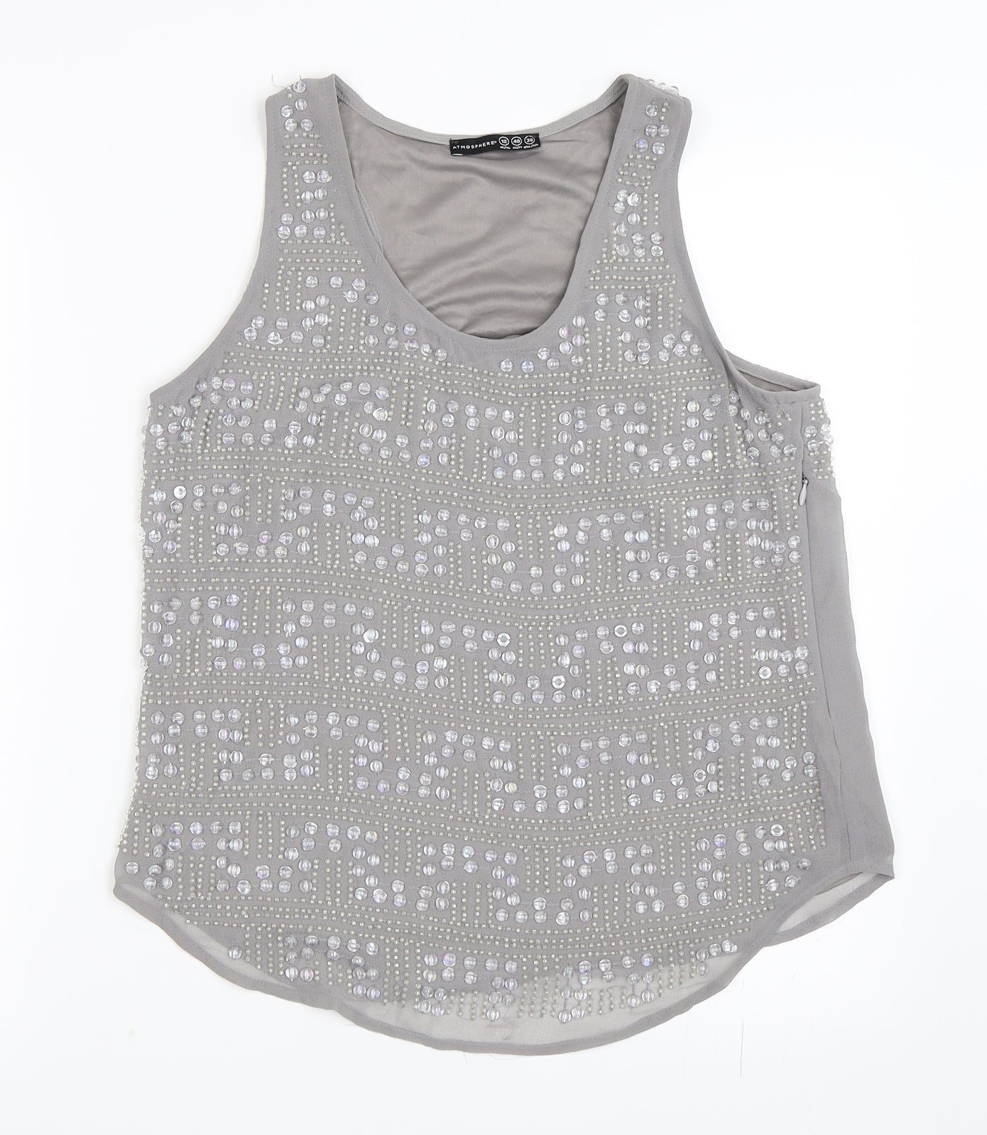 Womens UK Size 12 Atmosphere Grey Basic Blouse
