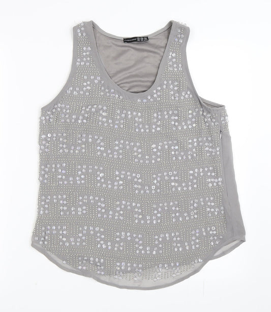 Womens UK Size 12 Atmosphere Grey Basic Blouse