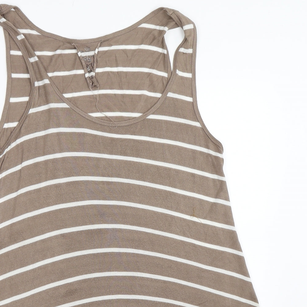 Womens UK Size 12 BHS Brown Basic Tank