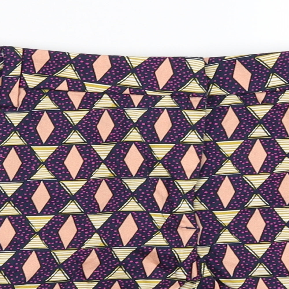 H&M Womens Blue Geometric  Hot Pants Shorts Size 38