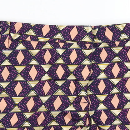 H&M Womens Blue Geometric  Hot Pants Shorts Size 38
