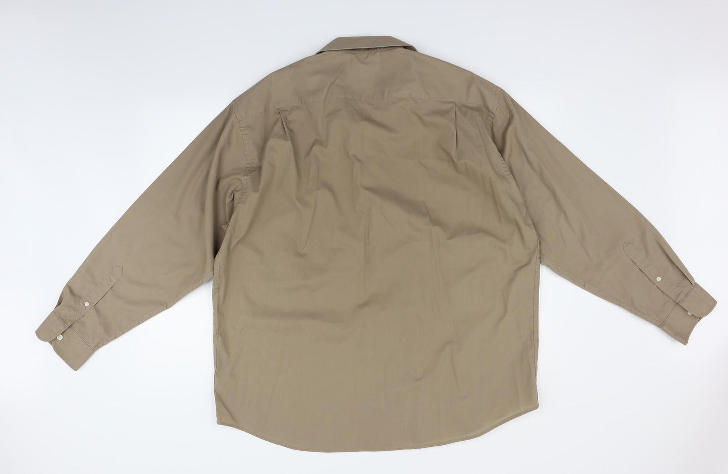 Mens UK Size 18 Peter England Beige  Button-Up Long Sleeve Casual Shirt