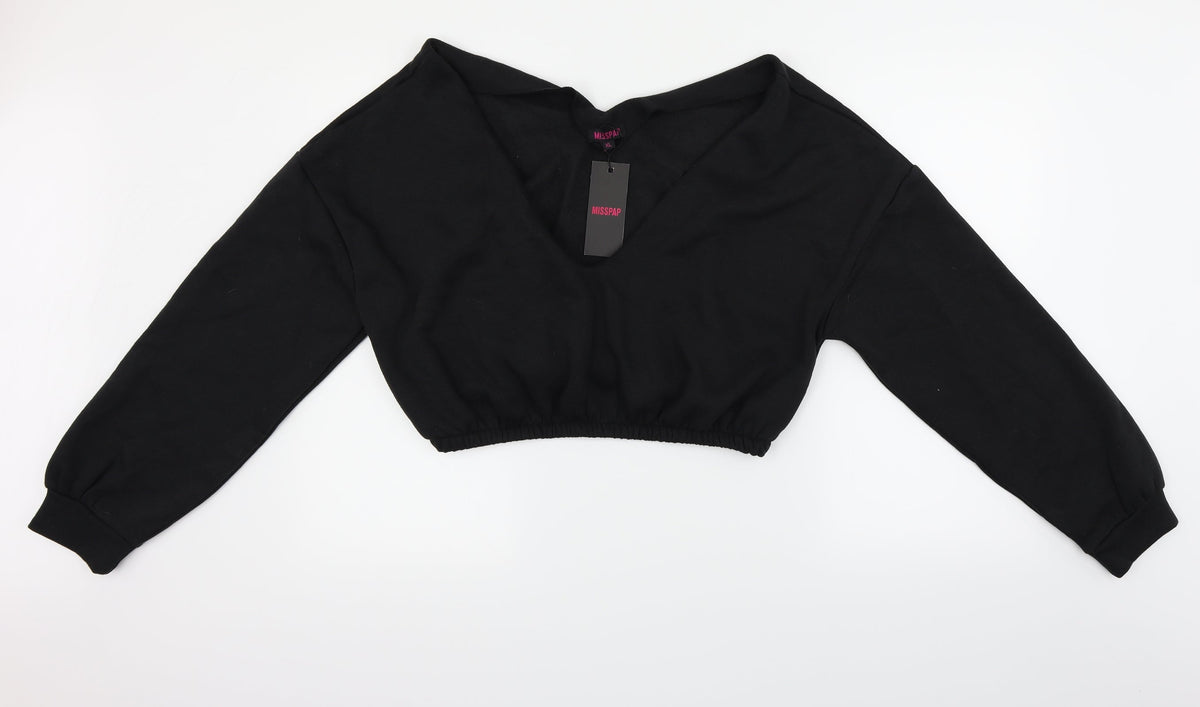 Misspap Womens Black   Pullover Jumper Size M