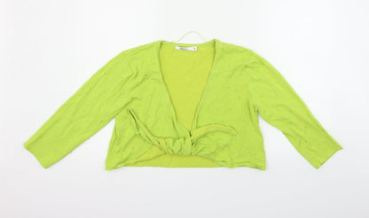 M&Co Womens Green   Cardigan Jumper Size XL