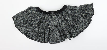 Crazy chick Girls Grey Animal Print  Flare Skirt One Size