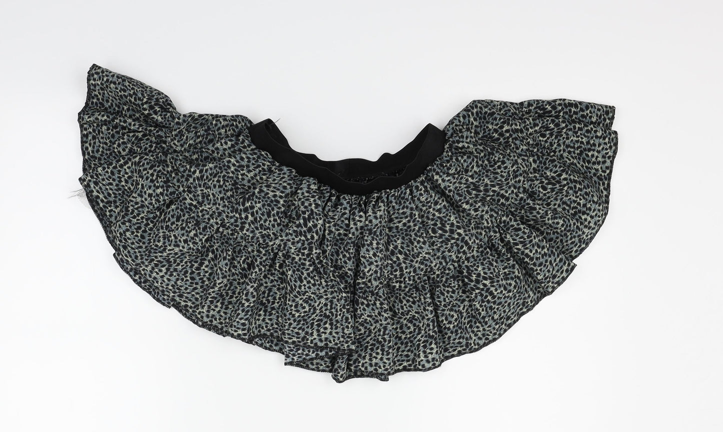 Crazy chick Girls Grey Animal Print  Flare Skirt One Size