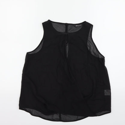 Womens UK Size 8 Internacionale Black Basic T-Shirt