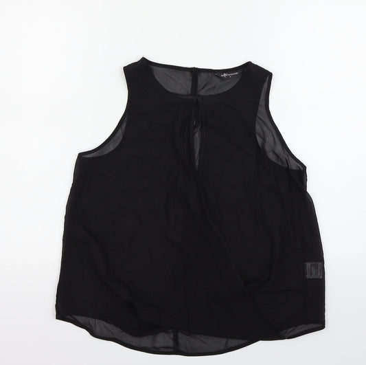Womens UK Size 8 Internacionale Black Basic T-Shirt
