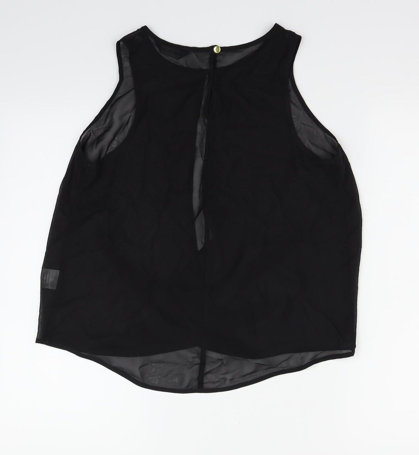 Womens UK Size 8 Internacionale Black Basic T-Shirt